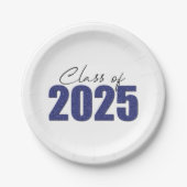 ネイビーブルーグリッタークラス2025 ペーパープレート (正面)