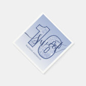 ネイビーブルーグリッタースクリプトスウィート16誕生日 スタンダードカクテルナプキン (角)