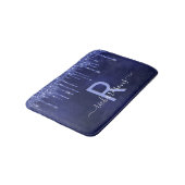 ネイビーブルーグリッタードリップモノグラム名 バスマット (アングル)