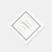 ネイビーブルーグリッターフレーム年名卒業パーティー スタンダードカクテルナプキン (角)