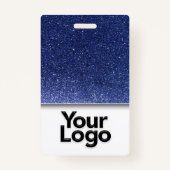 ネイビーブルーグリッタープロフェッショナルRNナース写真名 バッジ (裏面)