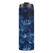 ネイビーブルーグリッターマーメイドクラウンパターン