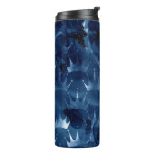 ネイビーブルーグリッターマーメイドクラウンパターン タンブラー (回転左)