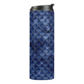 ネイビーブルーグリッターマーメイドスケールパターン タンブラー (回転左)