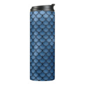 ネイビーブルーグリッターマーメイドスケールパターン タンブラー (回転左)