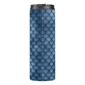 ネイビーブルーグリッターマーメイドスケールパターン タンブラー (裏面)