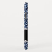 ネイビーブルーグリッター&ジェムと名前とモノグラム Case-Mate iPhoneケース (裏面/右)