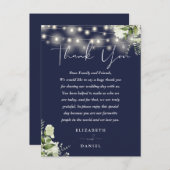 ネイビーブルーグリーナリーサンキュー結婚ズ座席表 ポストカード (正面/裏面)