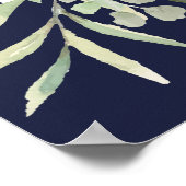 ネイビーブルーグリーンの写真による人生のお祝い看板 ポスター (角)