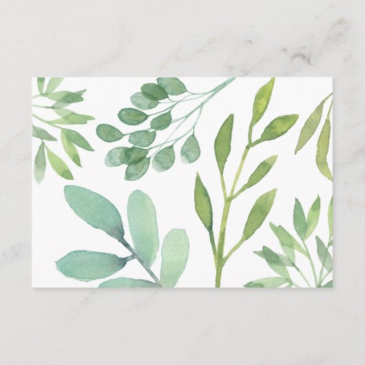 ネイビーブルーグリーンの結婚式の詳細 エンクロージャーカード (裏面)