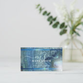 ネイビーブルーグリーンアゲートジオードヘアメイクサロン 名刺 (スタンド正面)