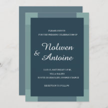 ネイビーブルーグリーンエレガントモダン結婚ターコイズ