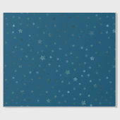 ネイビーブルーグリーンスターズ ラッピングペーパー (フラット)