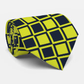 ネイビーブルーグリーンチェッカーボードパターン ネクタイ (ロール)