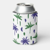 ネイビーブルーグリーンパームパターン 缶クーラー (缶裏面)