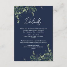 ネイビーブルーグリーンリー植物水色結婚ズ