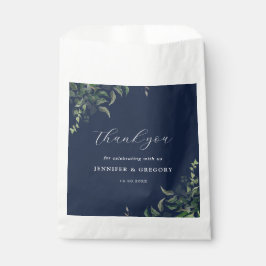 ネイビーブルーグリーンリー植物水色結婚ズ フェイバーバッグ