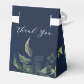 ネイビーブルーグリーンリー植物水色結婚ズ フェイバーボックス (裏面サイド)