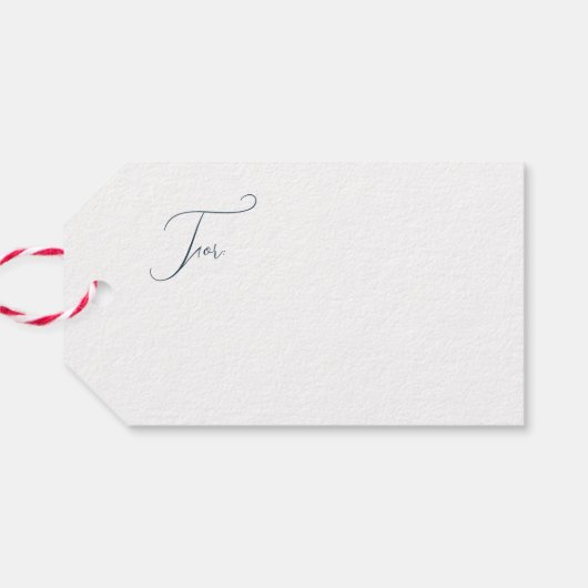 ネイビーブルーグリーンヴィンテージメリークリスマス ギフトタグ (裏面横)