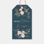 ネイビーブルーグリーンヴィンテージメリークリスマス ギフトタグ (正面)