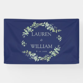 ネイビーブルーグリーン結婚リー 横断幕