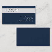 ネイビーブルーグレイエレガントプレーンプロフェッショナル 名刺 (正面/裏面)