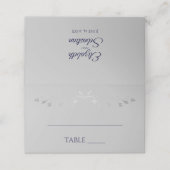ネイビーブルーグレイシンプル座席表エレガントウェディング プレイスカード (外部開封)