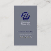 ネイビーブルーグレイミニマルディスプレイフォトプロフェッショナル 名刺 (裏面)