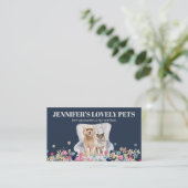 ネイビーブルーグレーキャットドッグペット 名刺 (スタンド正面)