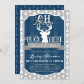 ネイビーブルーグレートリバルディアベビーシャワー招待状 招待状 (正面/裏面)