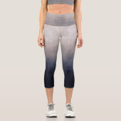 ネイビーブルーグレーホワイトルラスティッグラデーションク カプリレギンス (正面)