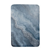 ネイビーブルーグレーライトブルーコンテンポラリーホワイト バスマット (正面縦)