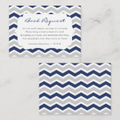 ネイビーブルーグレー男の子の赤ちゃんシャワーのブックリクエスト エンクロージャーカード (正面/裏面)