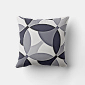 ネイビーブルーグレー&ホワイトジオ抽象芸術枕 クッション (裏面)