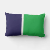 ネイビーブルーケリーグリーンカラーブロックストライプモノグラム ランバークッション (裏面)