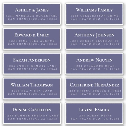 ネイビーブルーゲスト住所 シール注文6"または8"! シール (正面)