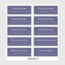 ネイビーブルーゲスト住所 シール注文6"または8"!