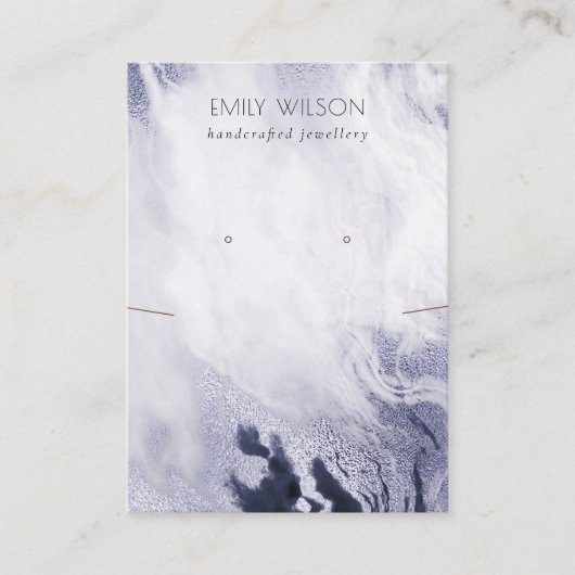 ネイビーブルーゲート大理石ネックレスイヤリングディスプレイ 名刺 (正面)