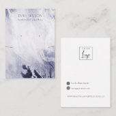 ネイビーブルーゲート大理石ネックレスイヤリングディスプレイ 名刺 (正面/裏面)