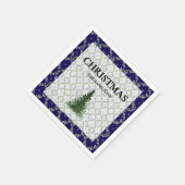 ネイビーブルーコテージコースクリスマス スタンダードカクテルナプキン (角)