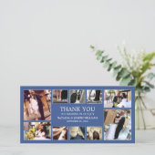 ネイビーブルーコラージュ | 結婚サンキューカード サンキューカード (スタンド正面)