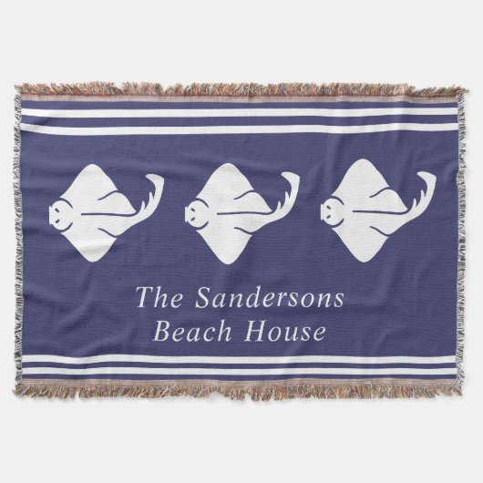 ネイビーブルーコースト航海のレーマントレイドア スローブランケット (正面)