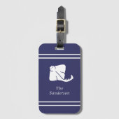 ネイビーブルーコースト航海のレーマントレイドア ラゲッジタグ (正面縦)