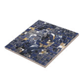 ネイビーブルーコーナーモザイクデジタルアート タイル (側面)