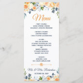 ネイビーブルーコーラルウォーターフローラ結婚ズ メニュー (正面)