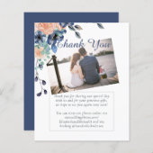 ネイビーブルーコーラルオ結婚レンジズサンキュー (正面/裏面)