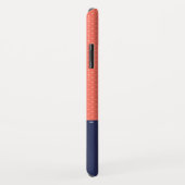 ネイビーブルーコーラルピンクパターンいかりカスタマイズ Case-Mate iPhoneケース (裏面/右)