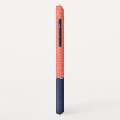 ネイビーブルーコーラルピンクパターンいかりカスタマイズ Case-Mate iPhoneケース (裏面/左)