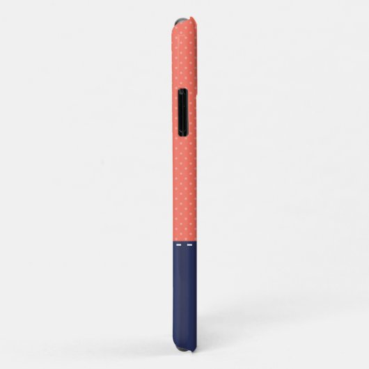 ネイビーブルーコーラルピンクパターンいかりカスタマイズ Case-Mate iPhoneケース (裏面/右)