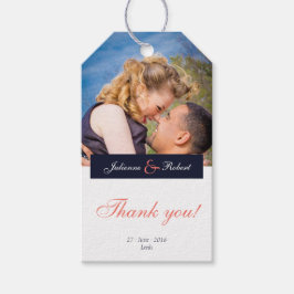 ネイビーブルーコーラルフォトサンキューギフトラベル ギフトタグ